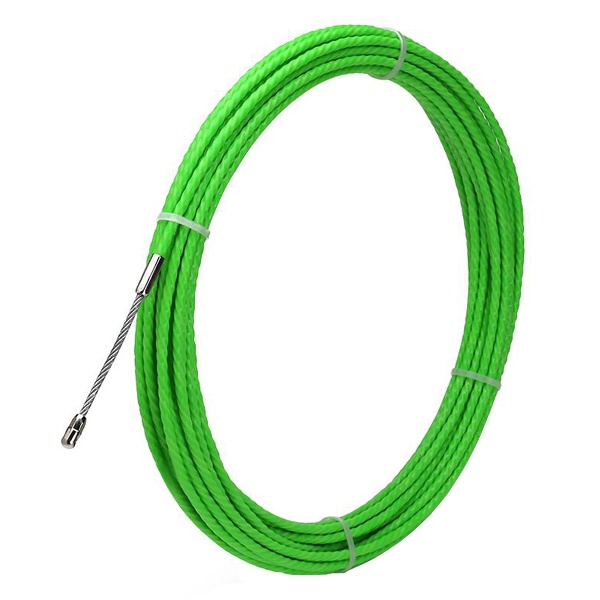 Протяжка кабельная из плетеного полиэстера PET d4mm L15m зеленый Fortisflex (PET-1-4.0/15)
