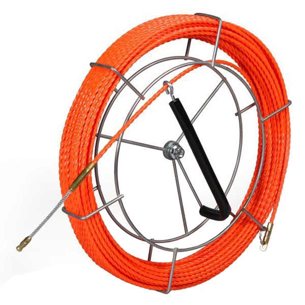 Протяжка кабельная плетеный полиэстер PET d4,7mm L30m оранжевый на металлической катушке Fortisflex