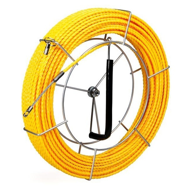 Протяжка кабельная из плетеного полиэстера PET d5,2mm L30m желтый на метал. катушке Fortisflex