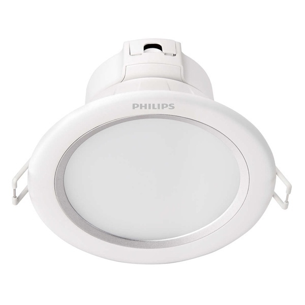 Светильник светодиодный Downlight LED 8W 2700K IP20 круглый встраиваемый D125 белый+серебро Philips