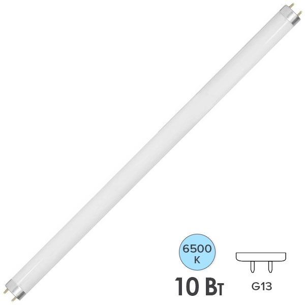 Лампа светодиодная T8 трубка SAFFIT SBT6010 10W 6400K 230V G13 600мм холодный свет