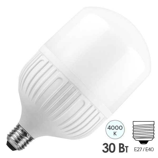 Лампа светодиодная LED LB-65 30W 4000K 175-265V E27-E40 2800Lm белый свет Feron