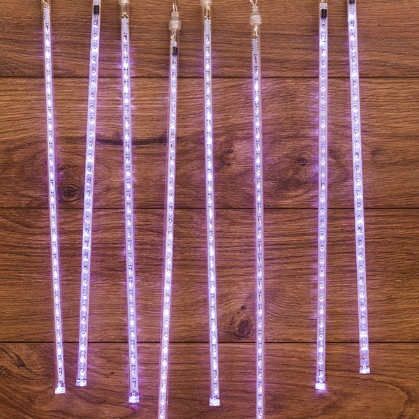 Гирлянда Тающие сосульки, белые LED, 8шт х 50см, шаг 50см, IP20 230V с блоком питания 24V Neon-Night