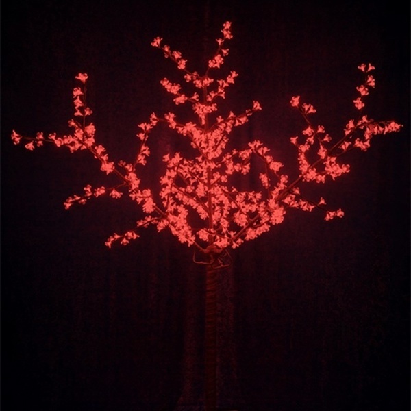 Светодиодное дерево Сакура, 600LED 36W 12V L2.4m крона 1.72m красный IP44 трансформатор в комплекте