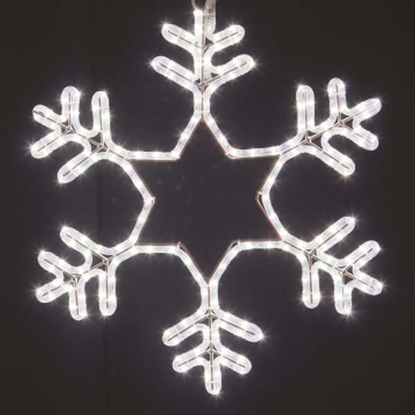 Фигура световая Снежинка, мерцающая, цвет белый, размер 55x55см IP65