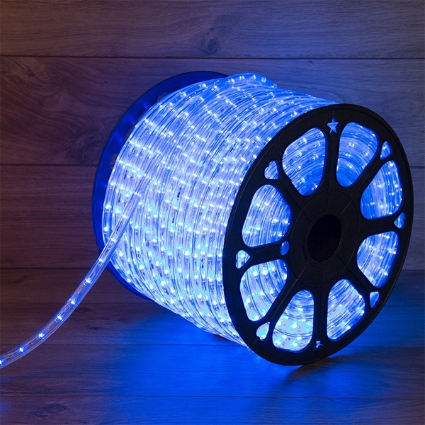 Светодиодный дюралайт 2W синий 30 LED/2Вт/м, постоянное свечение, D13мм, бухта 100м