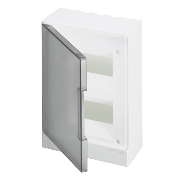 Шкаф настенный ABB Basic E 16М (2x8) серая прозрачная дверь (с клеммами) BEW402216
