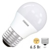 Лампа светодиодная шарик OSRAM LED LS CL P 6.5W/827 (60W) FR 220V E27 200° 550lm