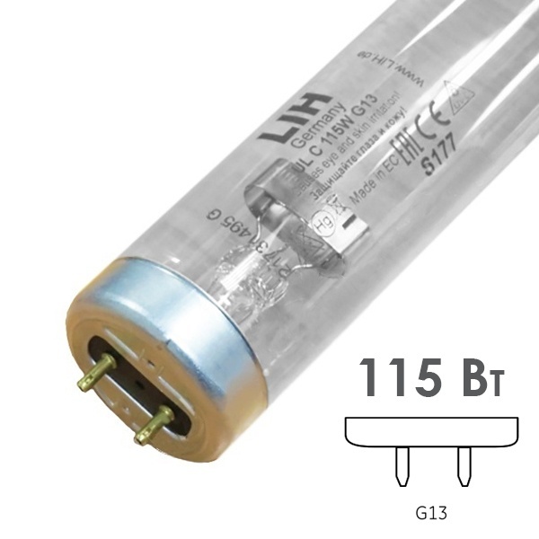 Лампа бактерицидная T12 LIH ULC 115W R G13 L1199,4mm (замена TUV 115) специальная безозоновая
