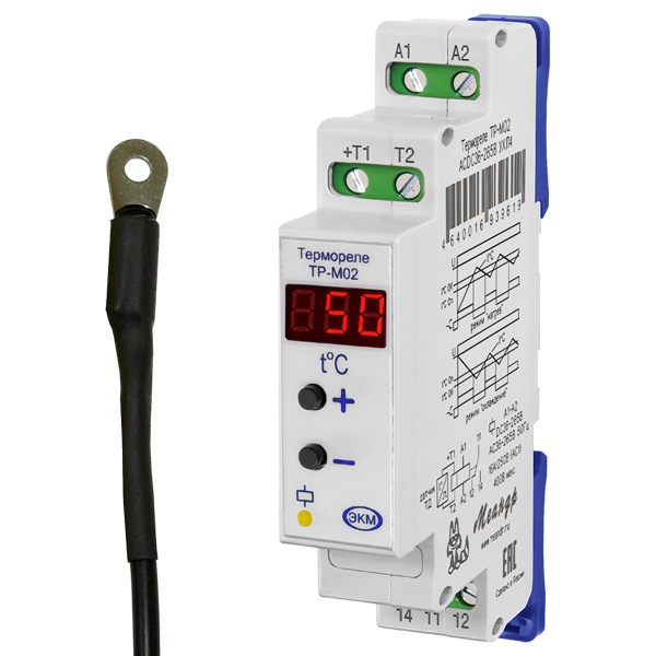 Реле контроля температуры ТР-М02 ACDC36-265В с датчиком ТД-2 УХЛ4