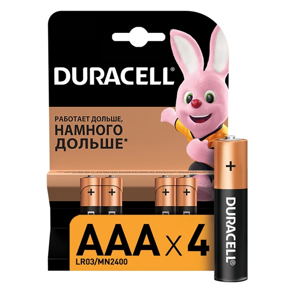 Батарейка AAA Duracell LR03 BASIC MN2400 (упаковка 4шт) 116085