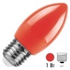 Лампа светодиодная свеча Feron LB-376 1W 230V E27 красный для белт лайта