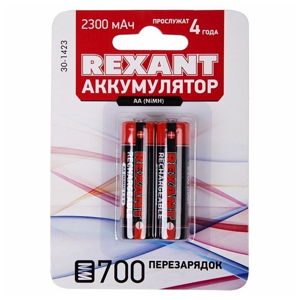 Аккумулятор AA HR6 1.2V 2300мАч Rexant (в упаковке 2шт)