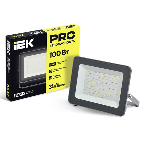 Прожектор светодиодный ИЭК LED СДО 07-100 100W 6500K 8500Lm IP65 серый