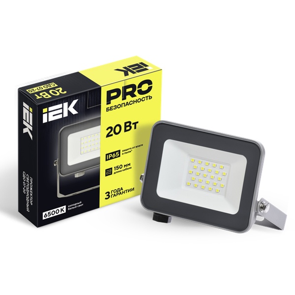 Прожектор светодиодный ИЭК LED СДО 07-20 20W 6500K 1700Lm IP65 серый