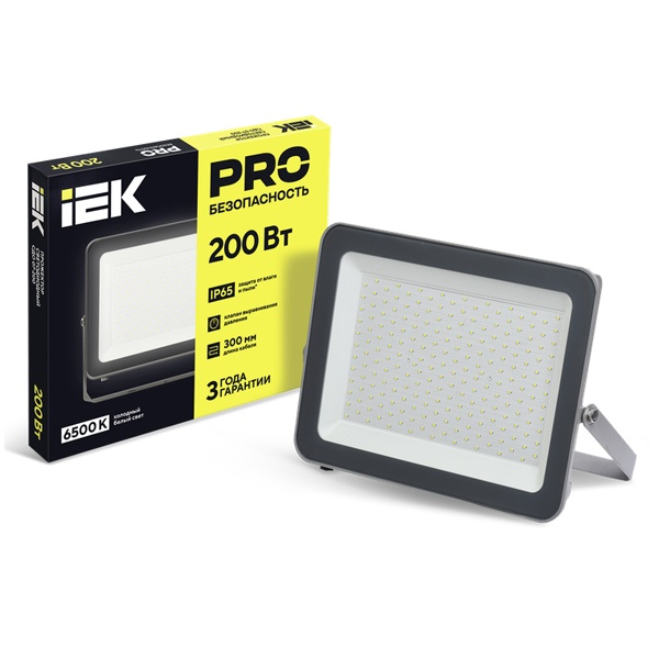 Прожектор светодиодный ИЭК LED СДО 07-200 200W 6500K 17000Lm IP65 серый