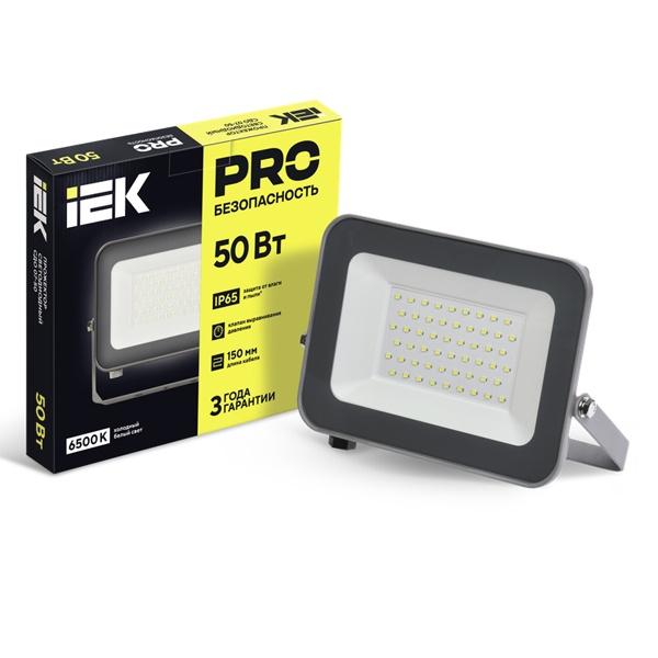 Прожектор светодиодный ИЭК LED СДО 07-50 50W 6500K 4200Lm IP65 серый