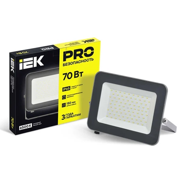 Прожектор светодиодный ИЭК LED СДО 07-70 70W 6500K 6000Lm IP65 серый