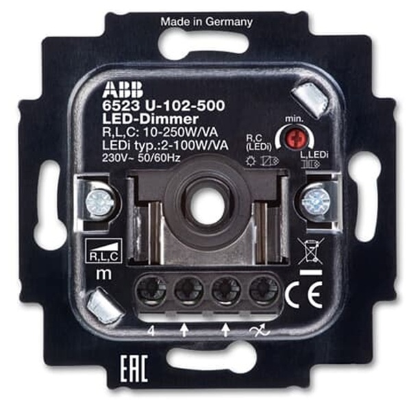 Светорегулятор LED ABB поворотный, 2-100 Вт/ВА (6523 U-102-500)