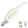 Лампа филаментная светодиодная свеча на ветру Osram LED SCL BA 60 5W/827 230V CL E14 600Lm Filament