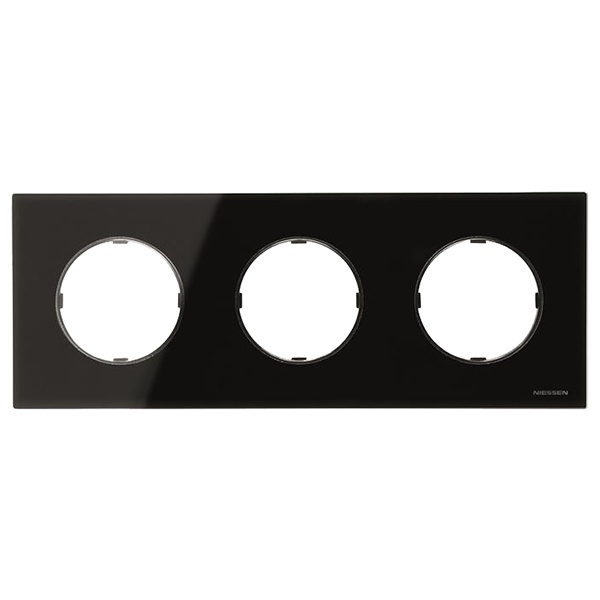 Рамка 3 поста ABB SKY Moon, стекло чёрное (8673 CN)