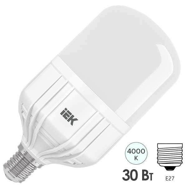 Лампа светодиодная HP 30W 230V 4000K E27 184x100mm IEK