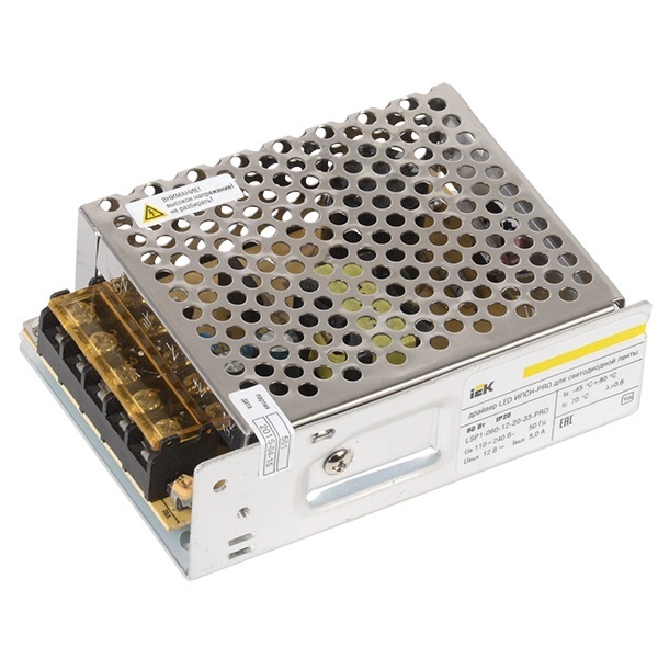 Драйвер LED ИПСН-PRO 60Вт 12 В блок - клеммы  IP20 IEK