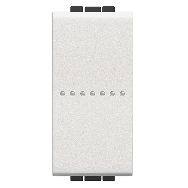Кнопка аксиальная одноклавишная 10А 250В автоматические клеммы 1 модуль LivingLight Белый