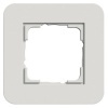 Рамка 1-ая Gira E3 Soft-Touch Светло-серый с белой глянцевой несущей рамкой