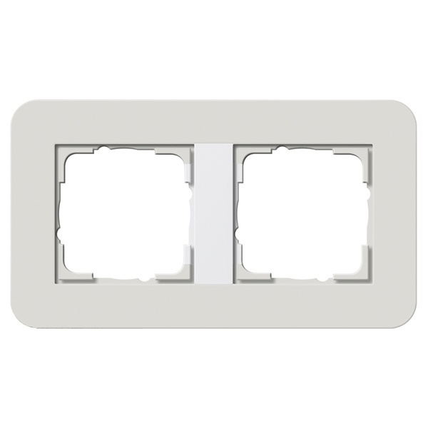 Рамка 2-ая Gira E3 Soft-Touch Светло-серый с белой глянцевой несущей рамкой