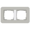 Рамка 2-ая Gira E3 Soft-Touch Серый с белой глянцевой несущей рамкой