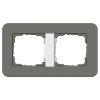 Рамка 2-ая Gira E3 Soft-Touch Темно-серый с белой глянцевой несущей рамкой