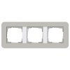 Рамка 3-ая Gira E3 Soft-Touch Серый с белой глянцевой несущей рамкой