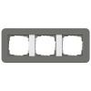 Рамка 3-ая Gira E3 Soft-Touch Темно-серый с белой глянцевой несущей рамкой