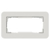 Рамка 2-ая (без перегородки) Gira E3 Soft-Touch Светло-серый с белой глянцевой несущей рамкой