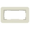 Рамка 2-ая (без перегородки) Gira E3 Soft-Touch Песочный с белой глянцевой несущей рамкой