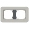 Рамка 2-ая Gira E3 Soft-Touch Серый с антрацитовой несущей рамкой