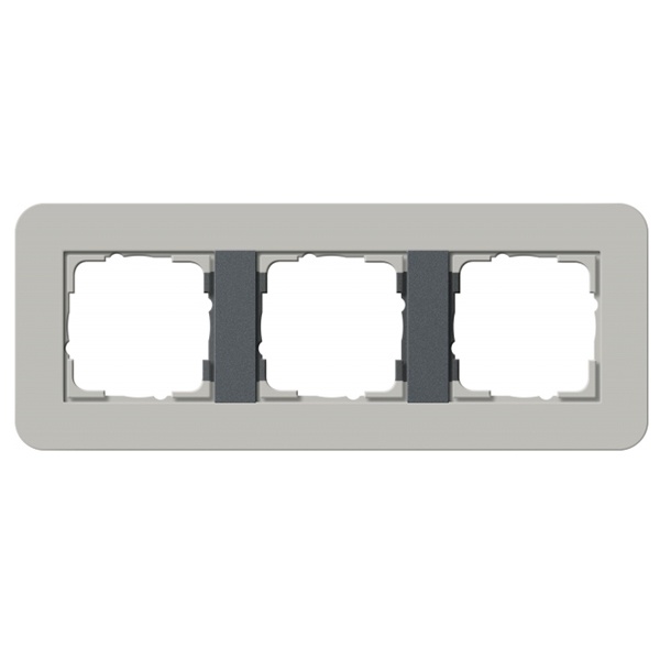 Рамка 3-ая Gira E3 Soft-Touch Серый с антрацитовой несущей рамкой