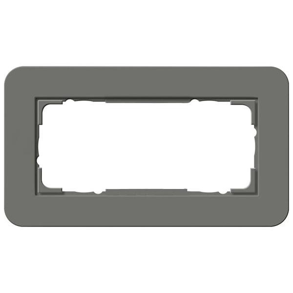 Рамка 2-ая (без перегородки) Gira E3 Soft-Touch Темно-серый с антрацитовой несущей рамкой