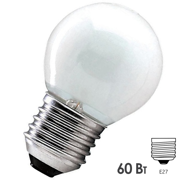 Лампа накаливания шарик Osram CLASSIC P FR 60W E27 матовая