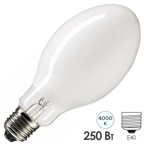 Лампа ртутная газоразрядная ДРЛ 250W E40 высокого давления Лисма (Излучатель ИУС 250 E40)