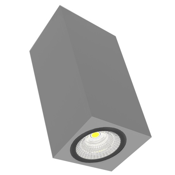 Светильник LED Вартон DL-02 Cube накладной 125х135 20W 4000K 35° RAL7045 серый матовый