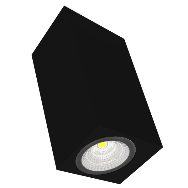 Светильник LED Вартон DL-02 Cube накладной 100х110 12W 4000K 35° RAL9005 черный матовый