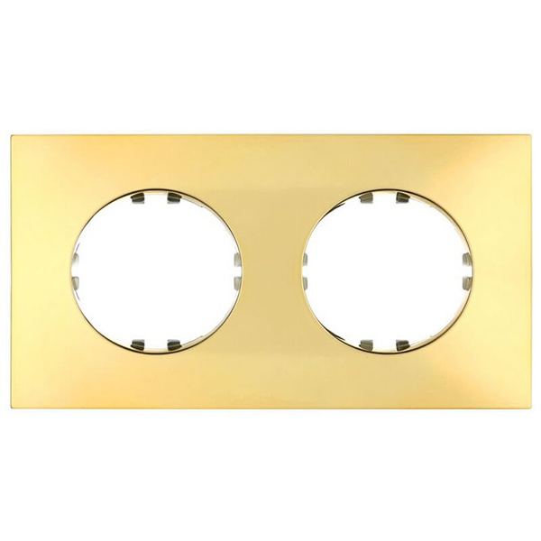 Рамка 2-постовая квадрат Экопласт Vintage-Quadro, золото