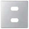 Накладка для коннектора 2*USB 2.0 типа А (мама) Simon 82 Detail, холодный алюминий