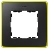 Рамка 1 пост Select Neon Simon 82 Detail, графит-жёлтый