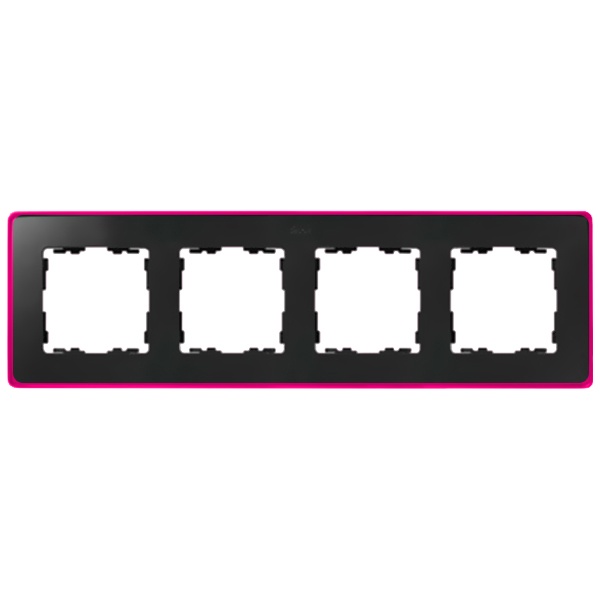 Рамка 4 поста Select Neon Simon 82 Detail, графит-розовый