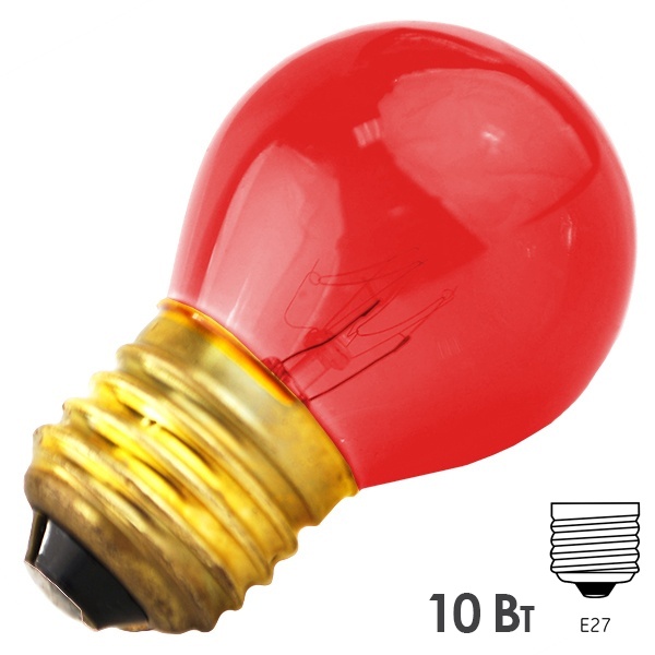 Лампа FOTON DECOR P45 CL 10W E27 230V RED/Красный
