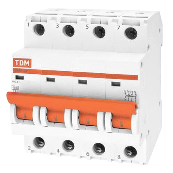 Автоматический выключатель ВА47-29 4Р 1А 4,5кА характеристика D TDM (автомат электрический)
