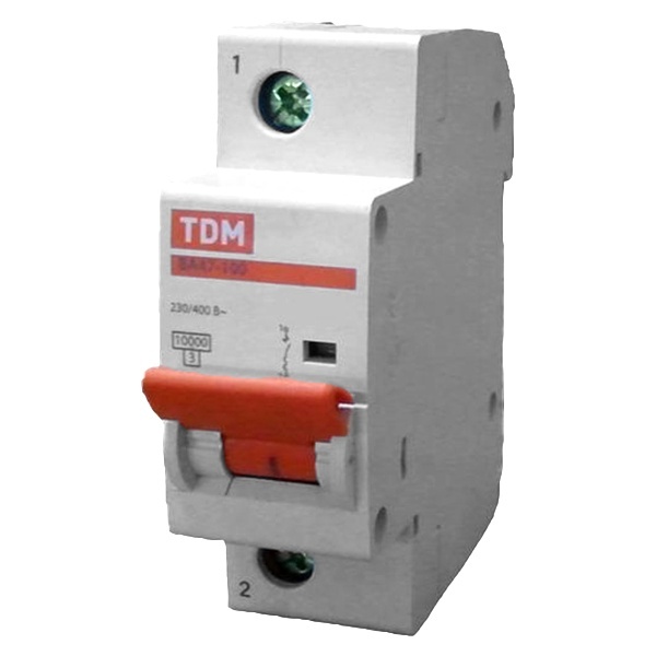 Автоматический выключатель ВА47-100 1Р 80А 10кА характеристика С TDM (автомат электрический)